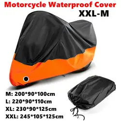 Motorcycle Cover Waterproof Dustproof Bike Scooter Rain Cover Wear-Resistant Fabric Motorbike Cover for All Season