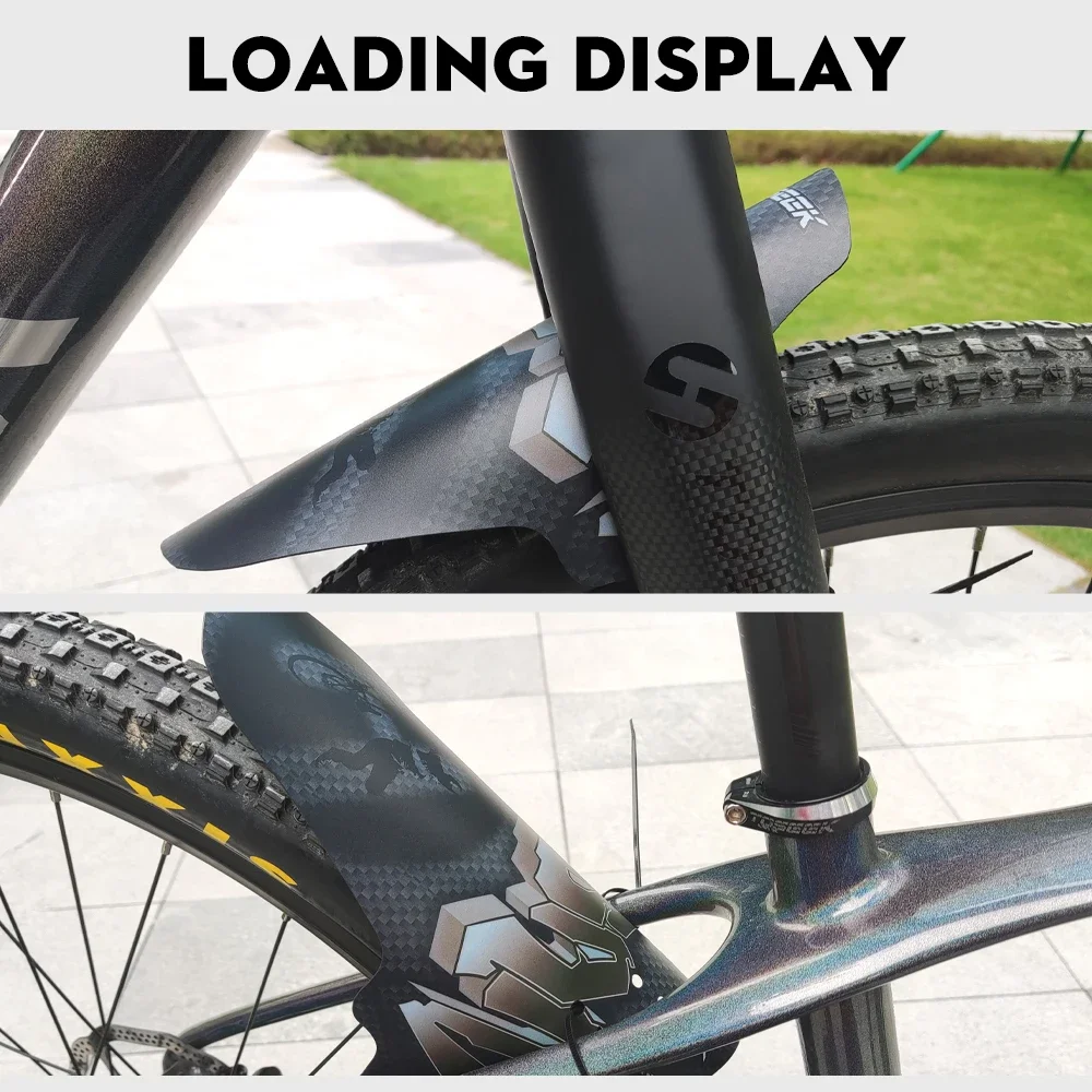 TOSEEK Bicycle Fenders Bike Mudguard Fiber Plastic Front Rear MTB Mountain Bike Wings Mud Guard Cycling Accessories PP Material