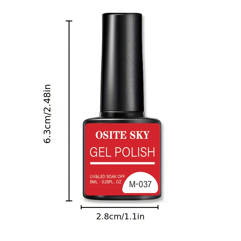 8Ml Rode Kleur Serie Nagelgellak Semi-Permanente Uv-Gel Nail Art Gel Voor Thuis Salon Nail Art Design 0.27Oz Gel Nagellak