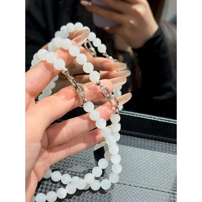 Natural Hotan Necklace, Old Material White Jade Plain Pendant