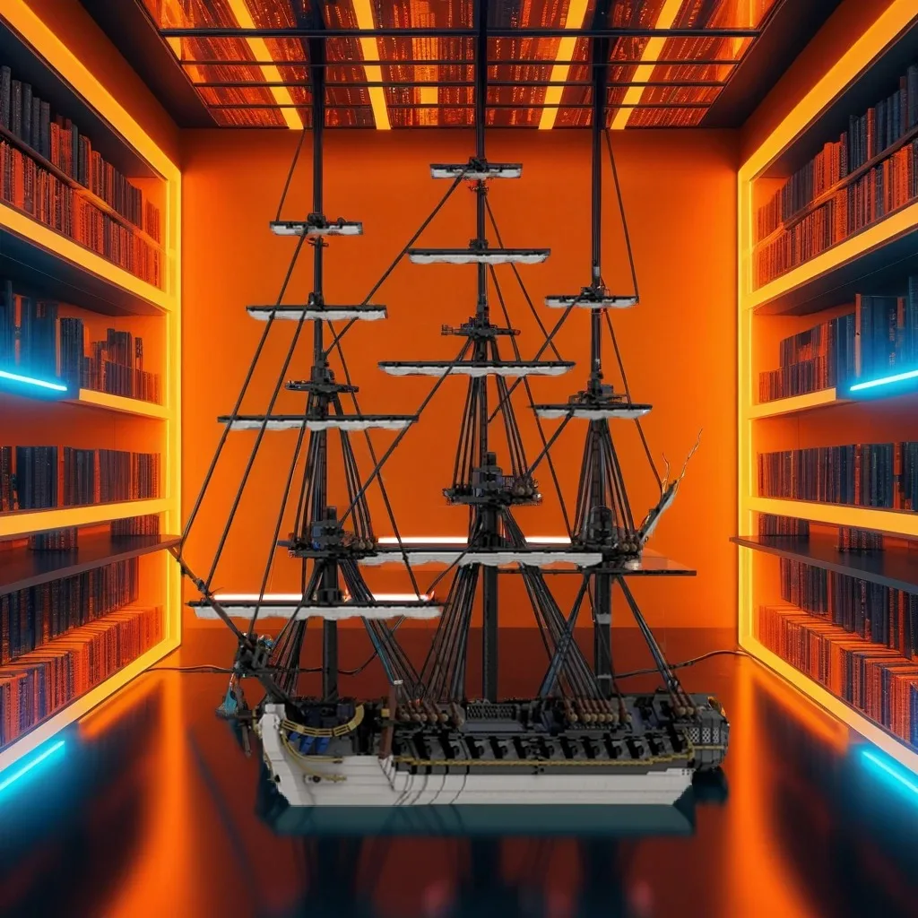 

7273pcsMOC Frigate Surveillante DIY французская военно-морская фригат Surveillante строительные блоки на день рождения подарок