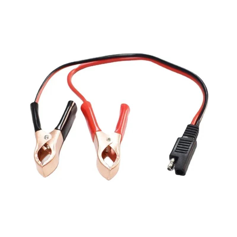النحاس النقي 2mm2 لوحة طاقة شمسية 20A النحاس مطلي مشبك بطارية 75 مللي متر التمساح كليب إلى SAE التوصيل سلك الطاقة 36 سنتيمتر