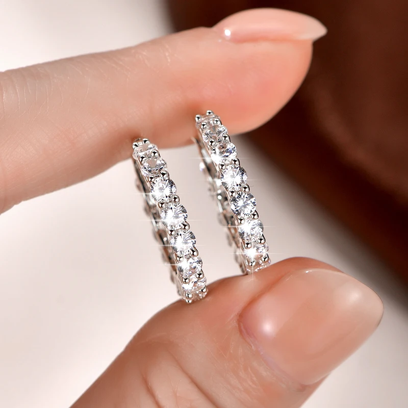 Lnngy 14K Gold Filled Huggies Ohrringe, funkelnde 3 mm große Zirkon-Creolen für Frauen, Paare, Hochzeit, Schmuck, Geschenk – Detail 12