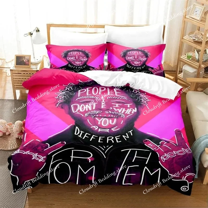 

3D Print P-Post M-Malone All Season Duvet Cover Bedding Comforter sets Soft Quilt Cover and Pillowcases Single_Double_Queen_King