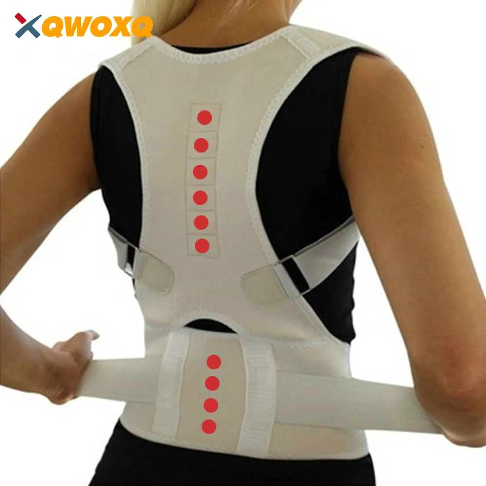 Adjustable Magnetic Posture Back Support Corrector Belt Band Belt Brace Shoulder Lumbar Strap Pain Relief Posture Waist Trimmer