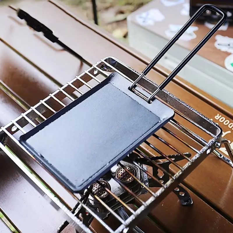 

Camping Griddle Outdoor Mini Portable Grill Plate BBQ Steak Dish Travel Hiking Picnic Pan Camping Cookware Barbecue Baking Tools