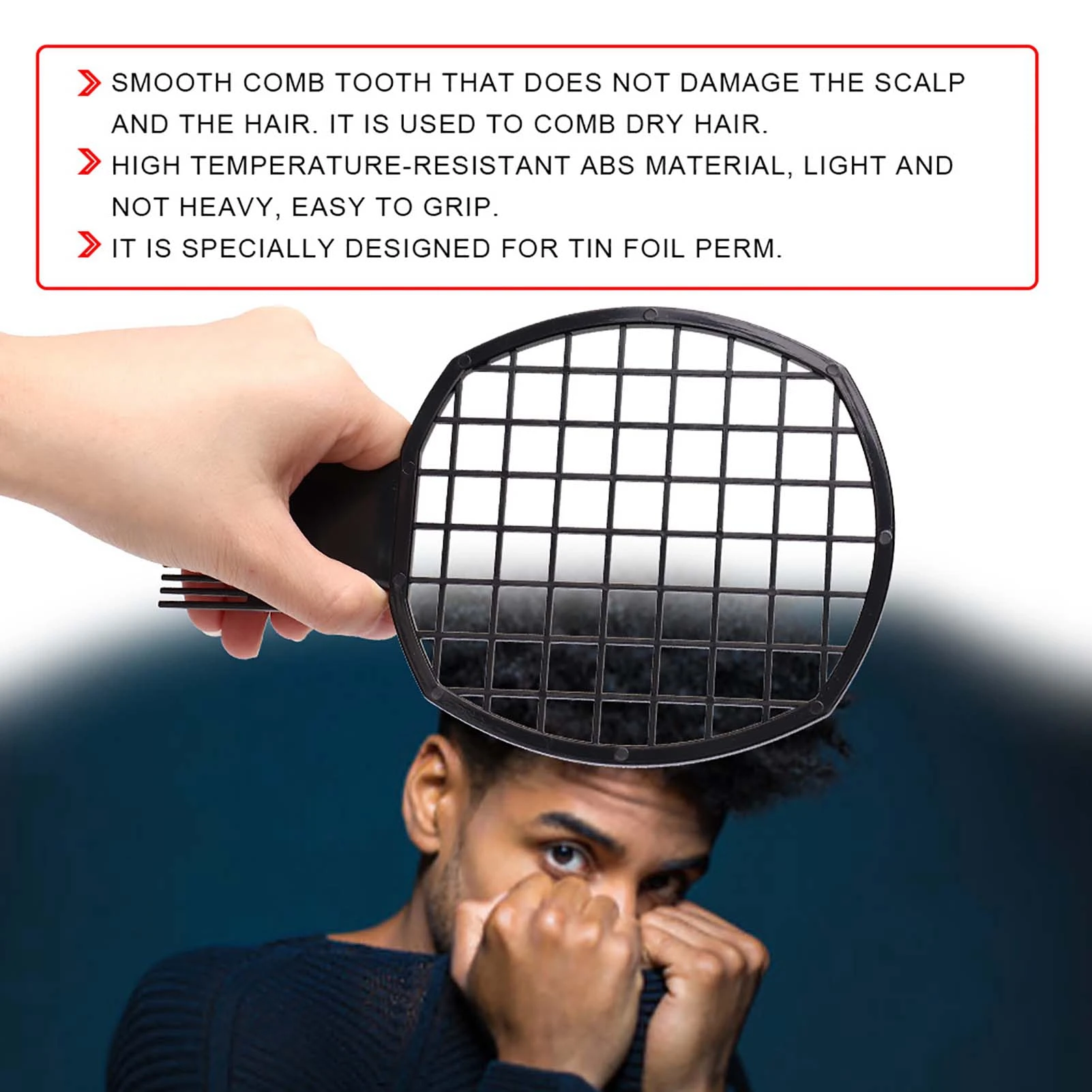 Hairdressing Tool Men Afro Curly Hair Comb Dreadlocks Tin Foil Hot Perm Comb Hairdressing Tool Curly Hair Comb
