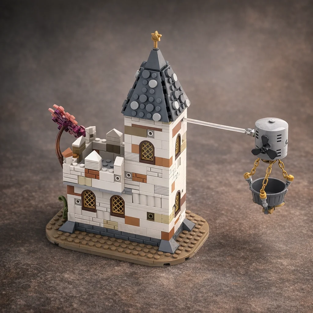 

Набор строительных блоков «Средневековая башня»: модель замка MOC, конструктор DIY с функцией крана и ковша, подарок для демонстрации
