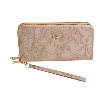 Elegancki pikowany długi portfel damski z bezpiecznym zamkiem błyskawicznym, wieloma przegródkami na karty, przegródką na telefon, uniwersalną kopertówką na każdą okazję 6 best sales torba na wiele telefonów - №5