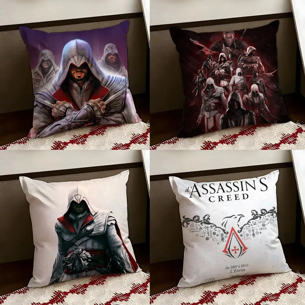 Funda de cojín reversible de Assassin's Creed, suave y duradera, para el hogar y el coche, uso en múltiples escenarios para comodidad diaria