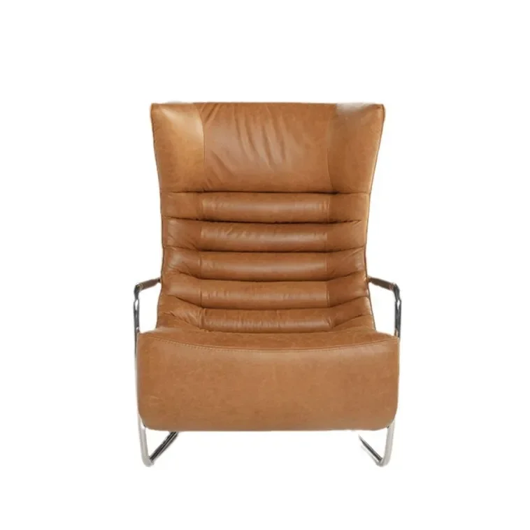 레저 의자 분할형 풀 와이어 오일 왁스 가죽 거실 레저 의자 레트로 창의적 싱글 의자