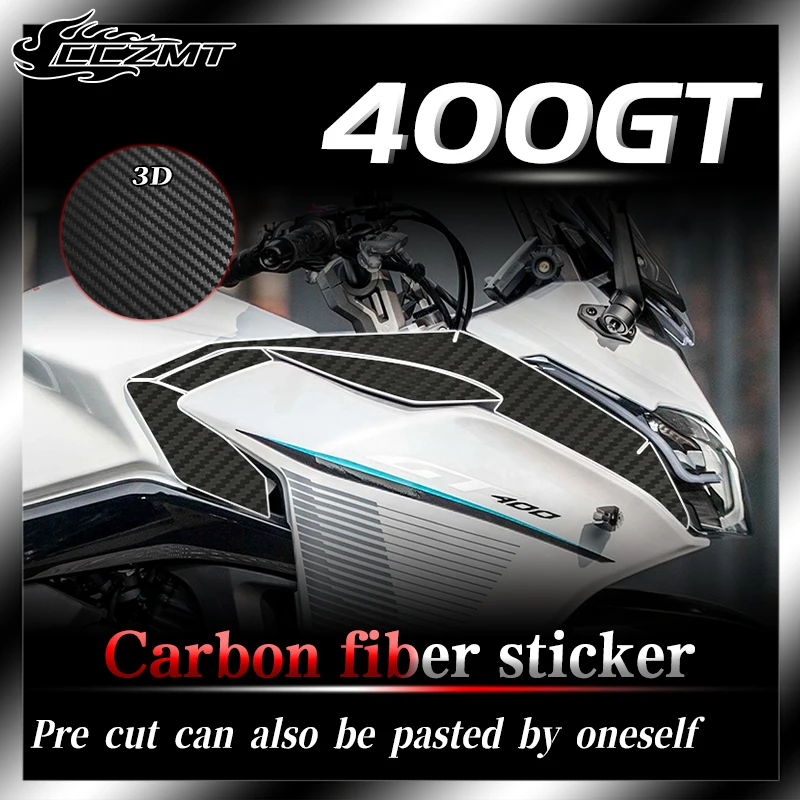 

For CFMOTO 400GT 3D carbon fiber protective stickers body film decorative stickers waterproof and scratch resistant car stickers