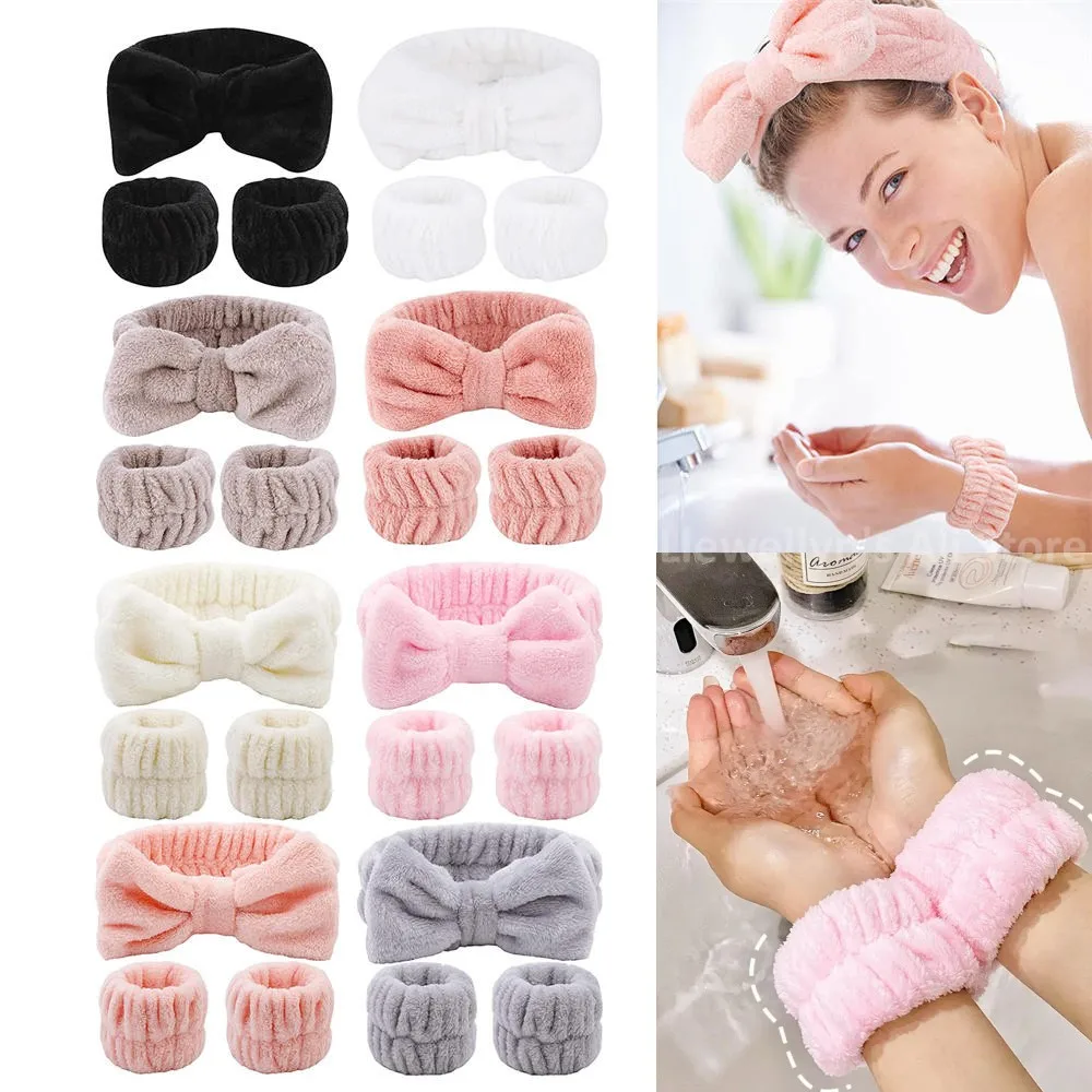 3pcs Wash Face Wristband Headband Set Skin Care Tools Facial Makeup Remover Washing Face Wrist Band Spa Yoga Absorbent Sweat