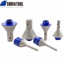 SHDIATOOL 25/35/50mm Diamond Milling Finger Bit Cutter Cone Shaping Edge Chamfering Tools M14 58 Porcelain Tile Marble Hole Saw