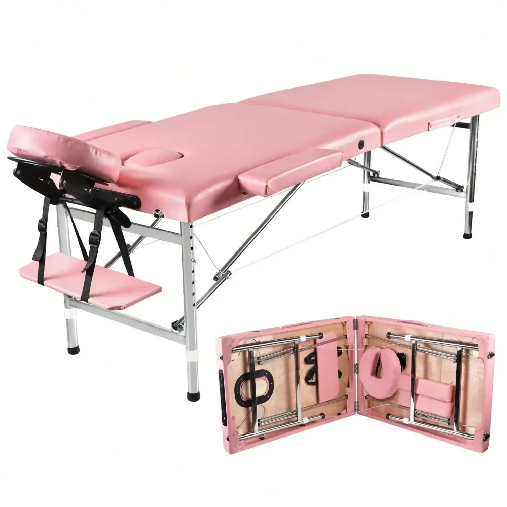 

Tables Portable Massage Bed Aluminium Height Adjustable Facial Salon Tattoo Bed With NonWoven Bag, 24 Inch Width Pinklash Bed ,