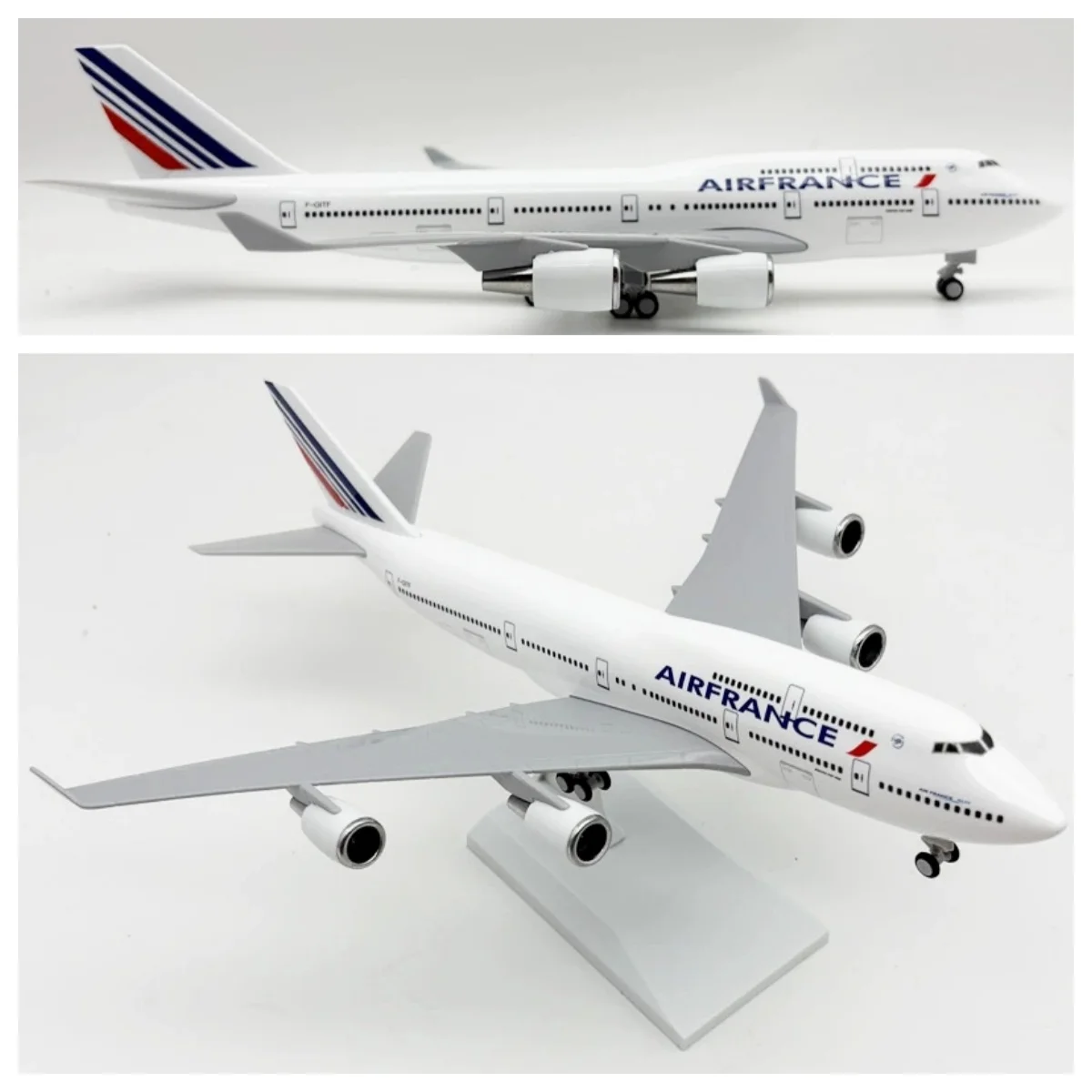 1/240 Schaal Vliegtuig 30 cm Air France B747 Airlines Miniatuur Vliegtuig Speelgoed Voor Jongens Vliegtuigen Model Kit (Met Stand) Luchtvaart