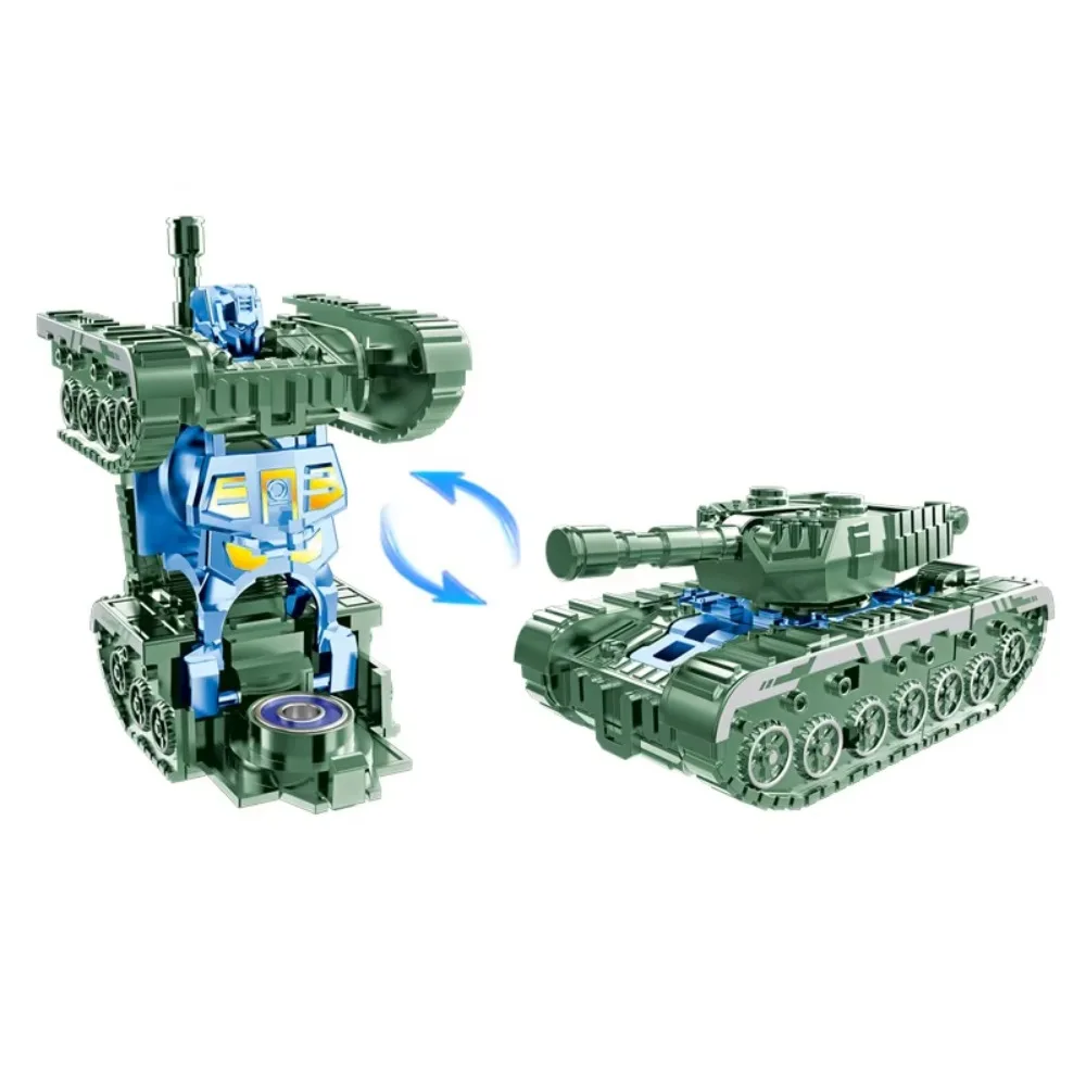 2-in-1 vervormde tanks Robot Fidget Gyro Plastic Stille vingertop Decompressiespeelgoed Creatief antislip vingertop Gyro Kantoor