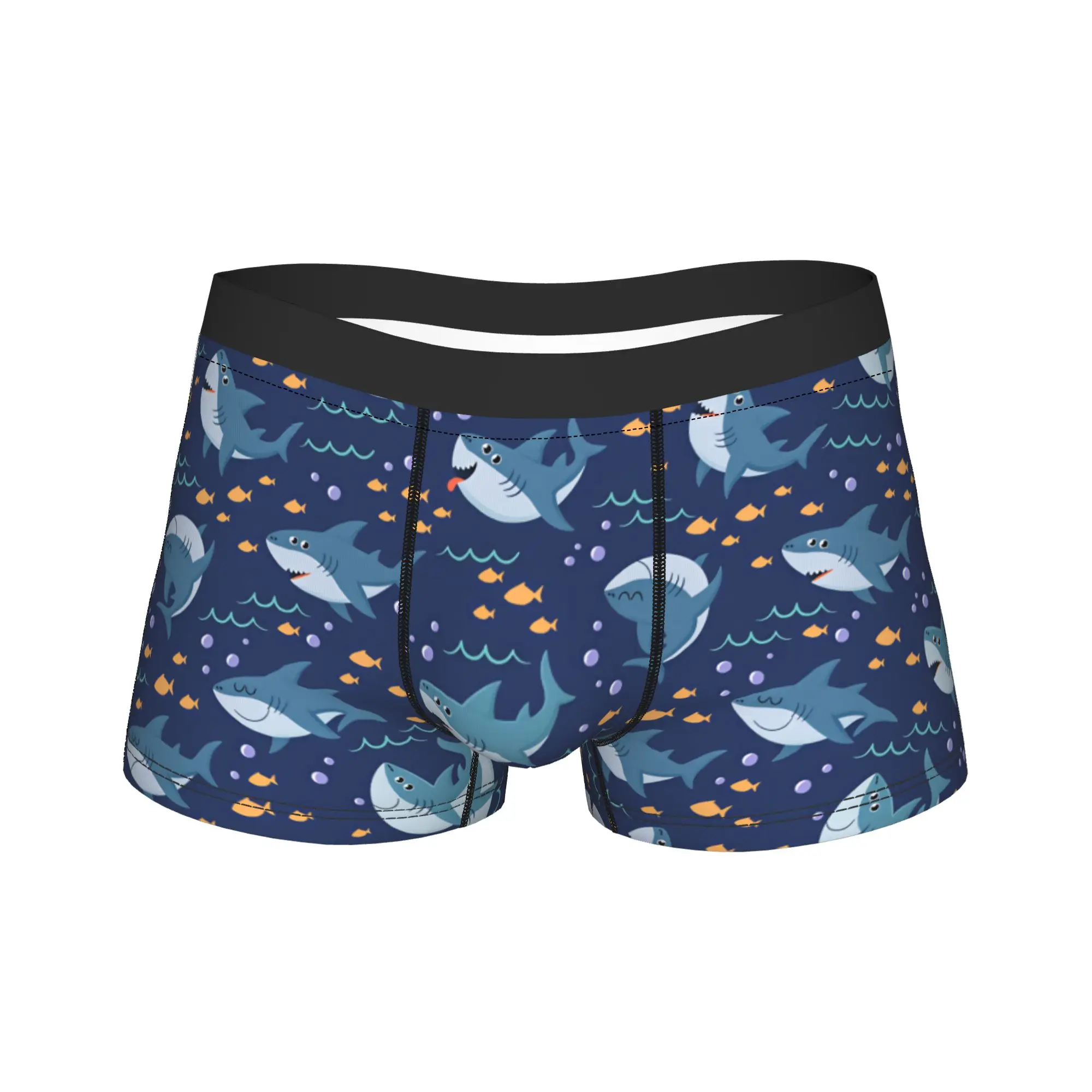 Cartoon sharks pattern Underwear  Printing Trunk Hot Sale Men Underpants Funny Shorts Briefs Birthday Gift