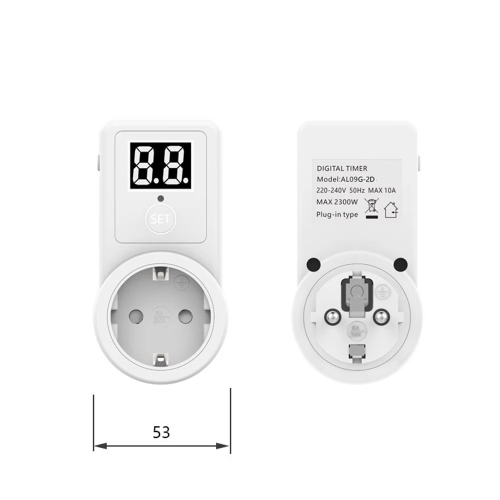 EU Plug Countdown Socket Timer Switch Phone Tablet Computer Charging 2 Digits Display Timer Outlet Time Controller Smart Socket