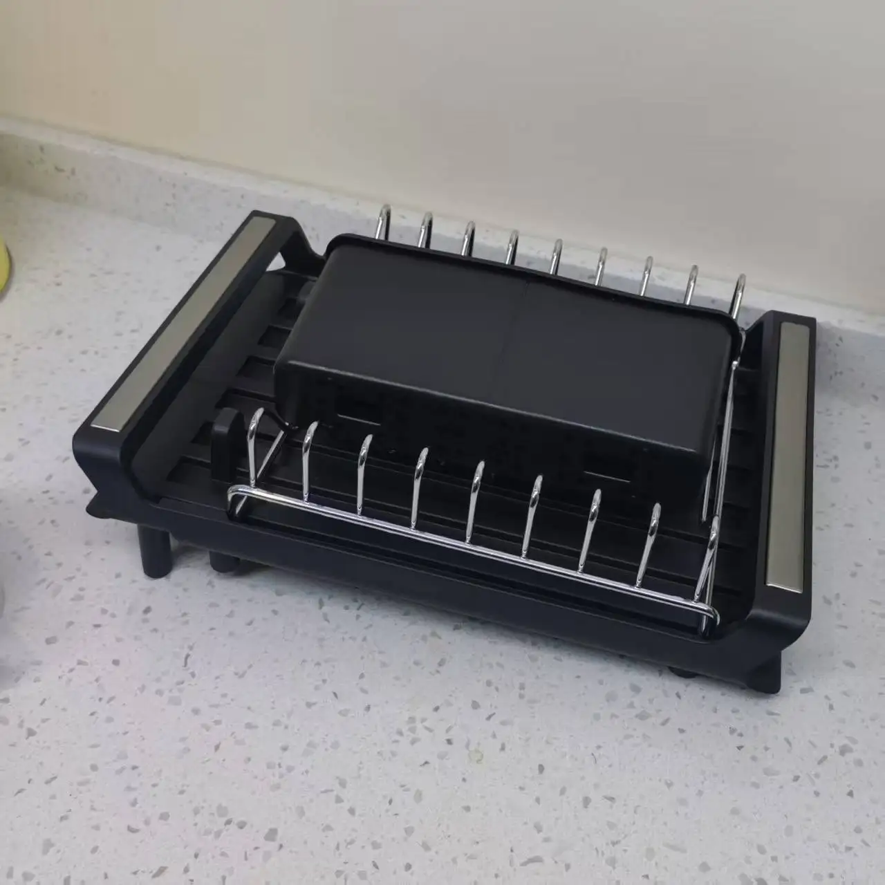 Black Kitchen Tabletop Organizer Tableware Cutlery Storage Rack Countertop Dish Stand Home Cooking Supplies Accessories