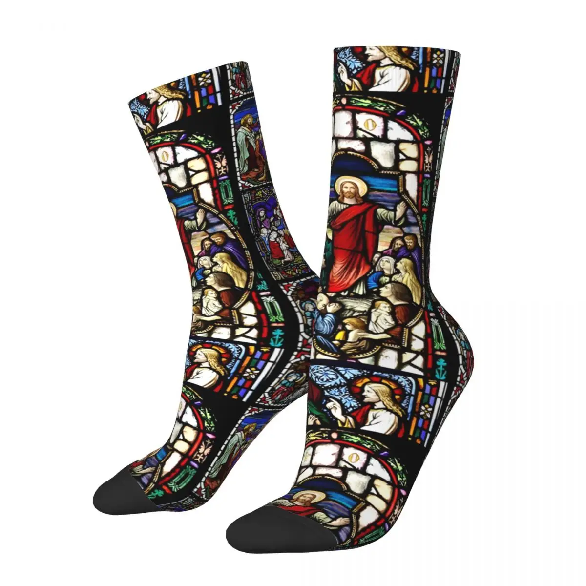 Jesus God Bless Socks Autumn Stockings Fashion Adults Men Soft Socks Design Running Anti Sweat Socks