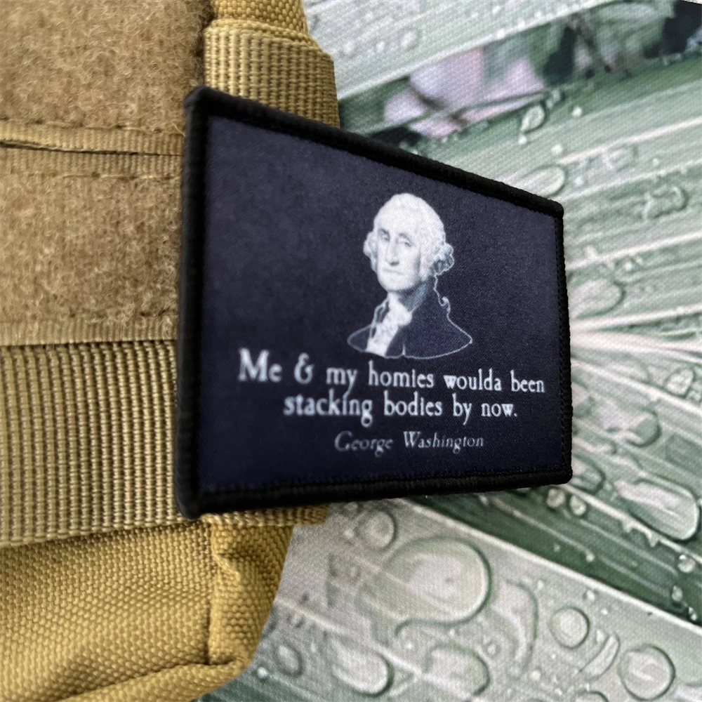 George Washington Morale Badge Patches Tactical Army Backpack Hook and Loop Printed Stickers