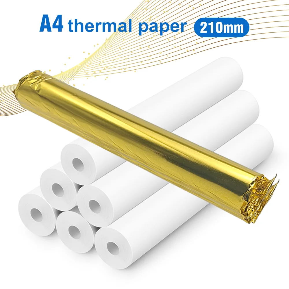 

Рулоны термобумаги формата А4, 210*30 мм, длина 1 рулона: 8 м, без BPA, для мини-беспроводного портативного Bluetooth-принтера A80/A81/D210/A404