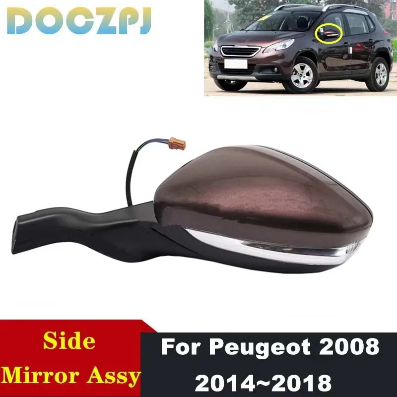 

1PCS Car Outer Rearview Mirror Manual Folding Reversing Mirror Assembly For Peugeot 2008 2014 2015 2016 2017 2018