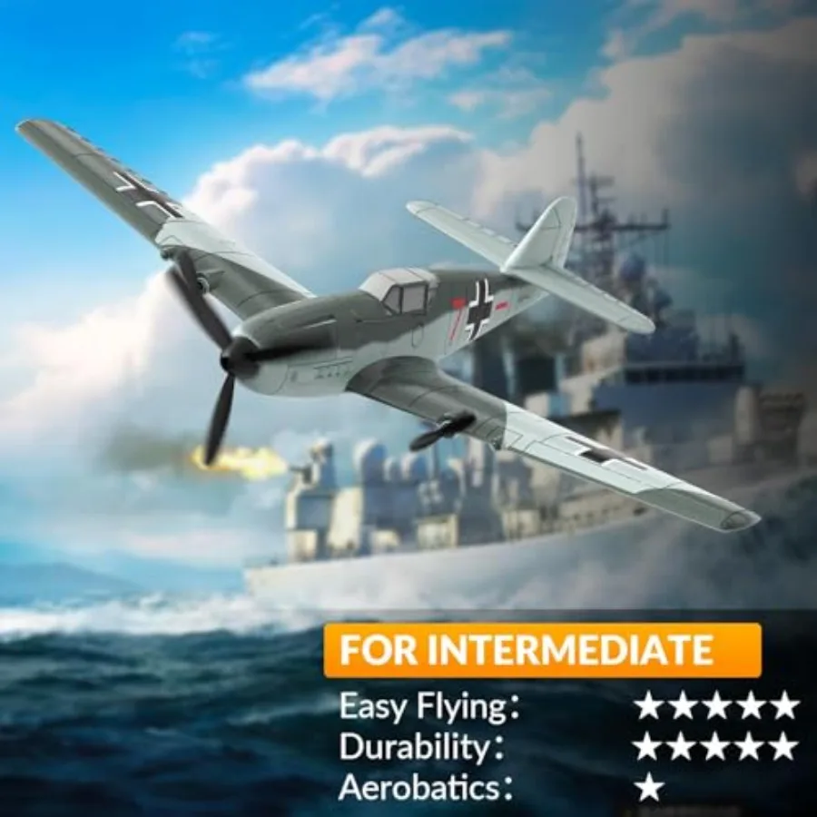 RC Plane for outdoor flying, EPP foam, gray and red, 3-channel 2.4GHz remote with 6-axis gyro stabilization for easy control