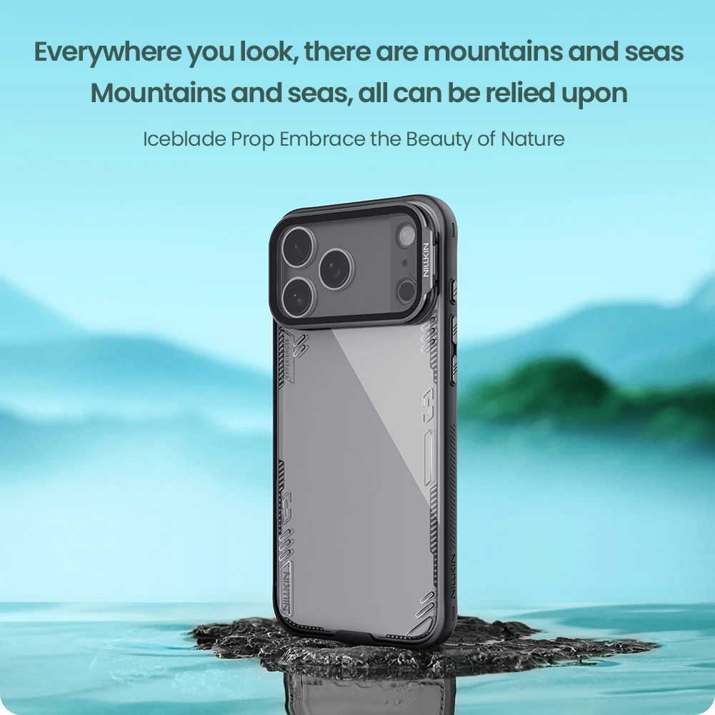 

Nillkin for iPhone 17 Pro Max / 17 Pro case iceblade Prop clear tranparent Lens 360 full Camera With Stand Protection Back Cover