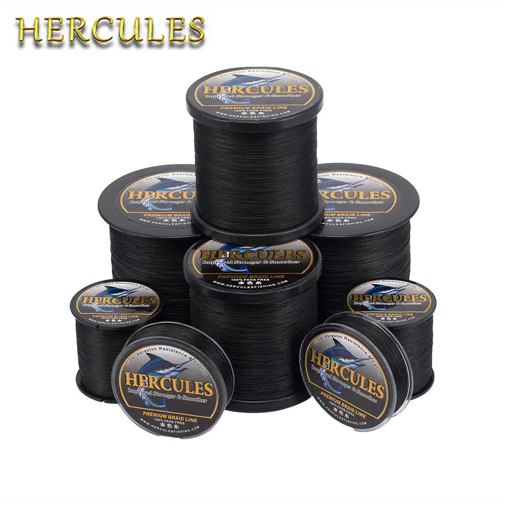 

HERCULES No Color Loss Fishing Line 8 Strands Black 100M-1000M PE 10-120LB European Fashion Gifts For Men Tools and Accessories