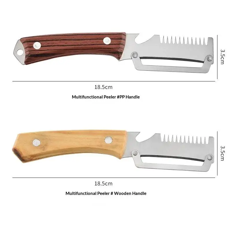 3 in 1 Serrated Peeling Knife with Integrated Vegetable Peeler Scallion Shredder and Opener Ideal for Fast Cooking