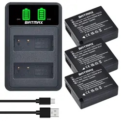 Batmax DMW-BLG10 DMW-BLE9 BLE9E BP-DC15 Camera Battery +LED Dual USB Charger for Panasonic LUMIX GF5 GF6 GX7 LX100 GX80 GX85