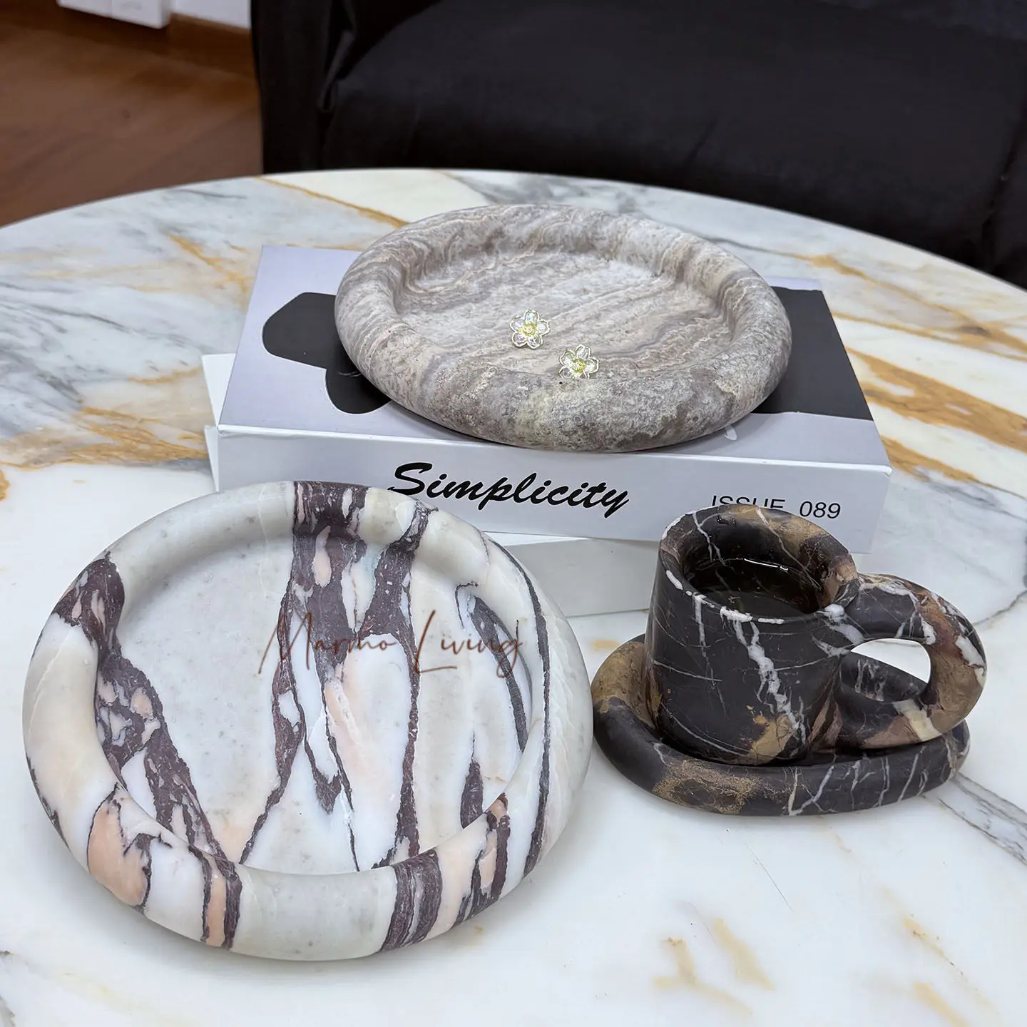Modern Minimalist Marble Aroma Tray Designer Recommended Cosmetic Jewelry Storage