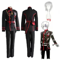 Anime D. Gray-man Allen Walker Cosplay Costume, School Uniform Full Set (Top   Pants   Belt   Bag   Accessories) Size S-XL