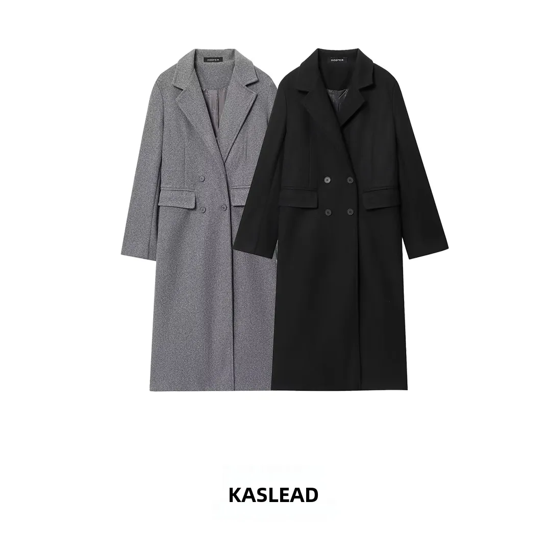 

KASLEAD Faionable Свободное пальто из смешанного волокна Новое женское уличное пальто средней длины с застежкой на одной пуговице Цвет полиэстер
