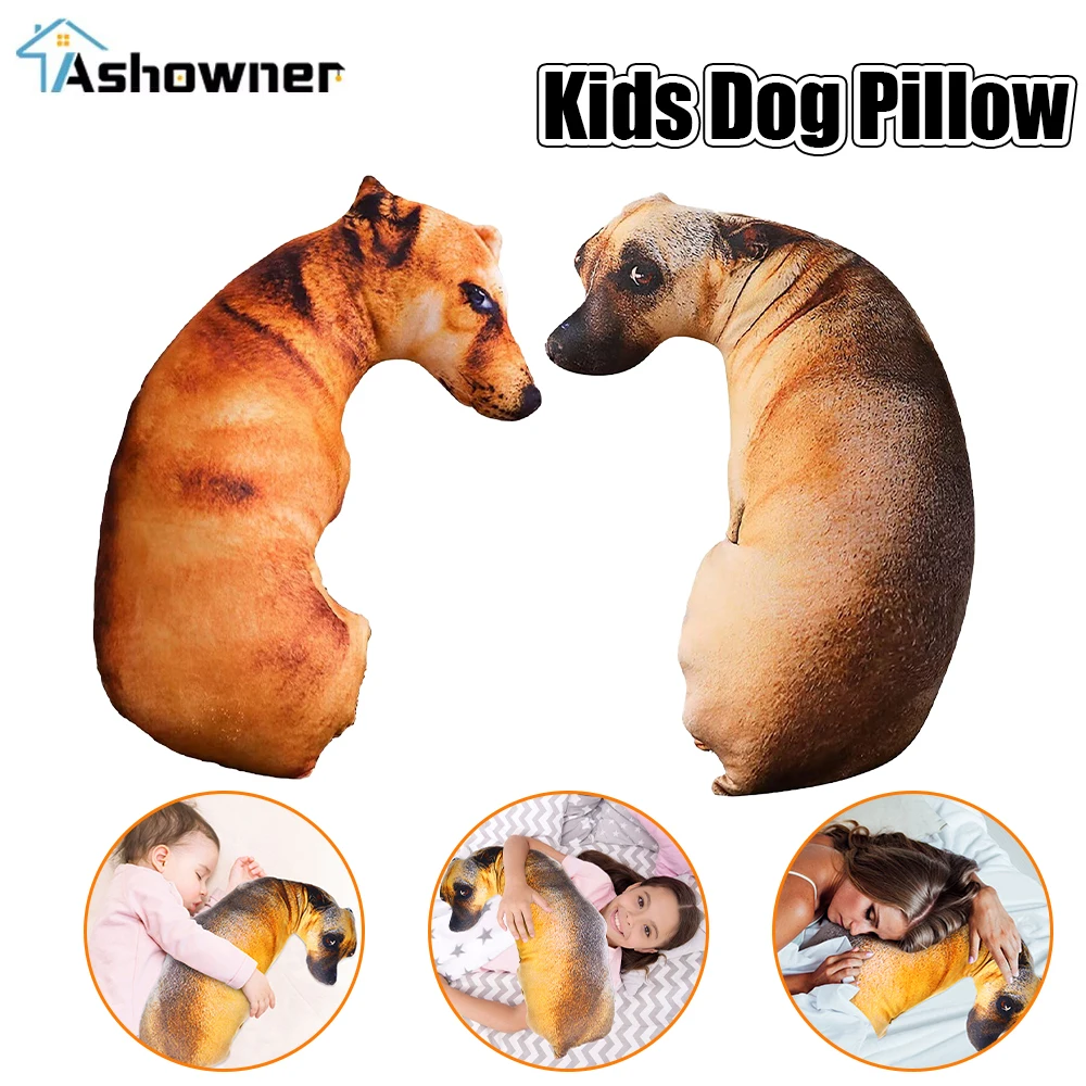 

3D Dog Pillow Children's Simulation Doll Toys Creative Plush Dog Pillow Suitable For Children Home Bed Sofa Toys Children's Gift