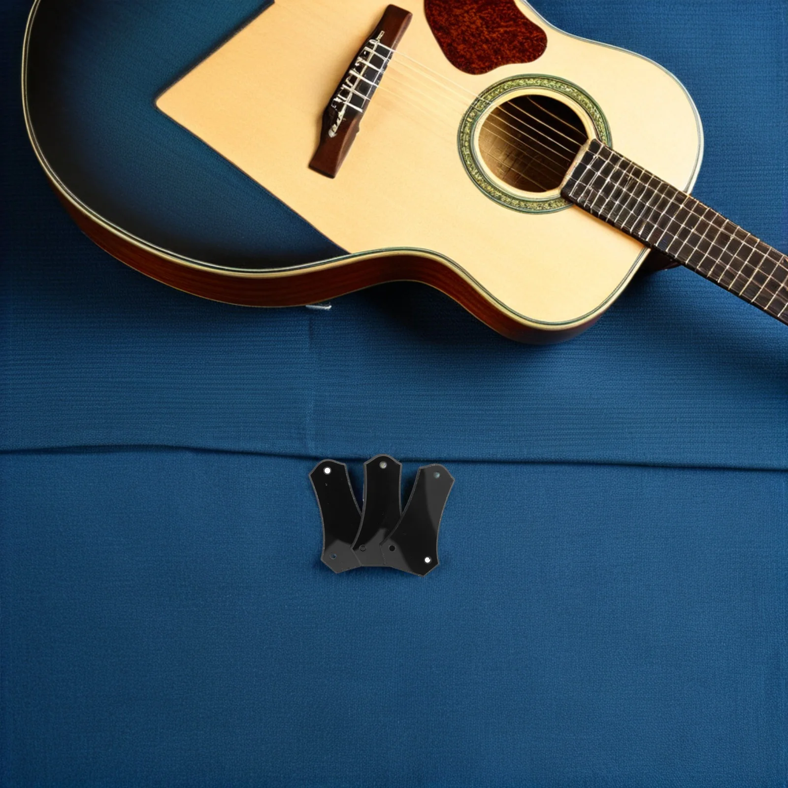 3Pcs Penutup Truss Rod Gitar Hitam 3 Lubang Pelindung Headstock Gitar Elektrik Universal DIY Parts Penutup Headstock Truss