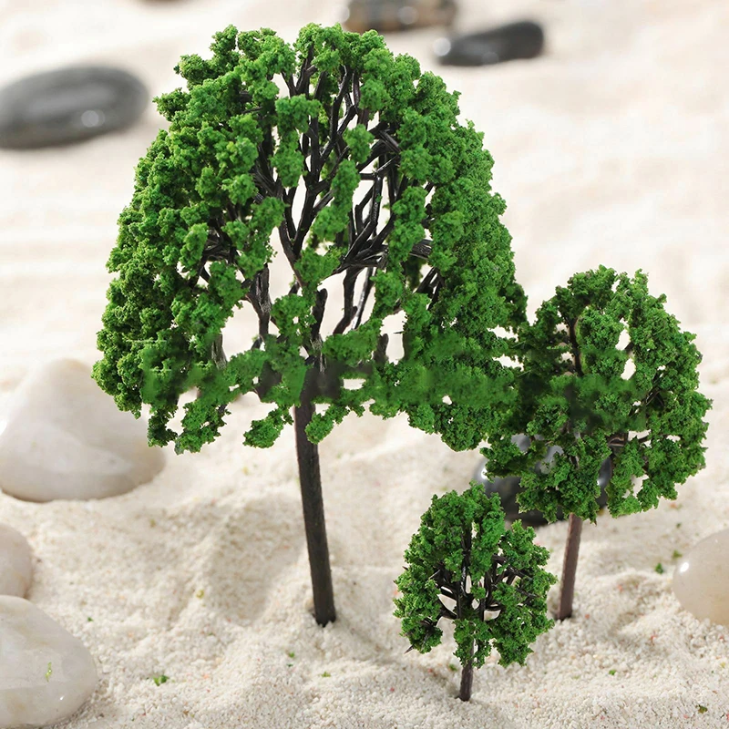 11pc Model Trees Mixed Size Artificial Trees Train Railway Diorama Layout Decorations Building Landscape Home Decorative Diy Toy