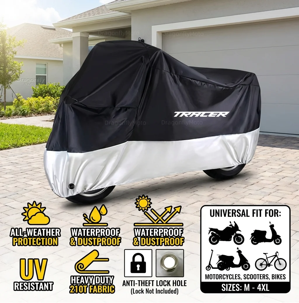 

Всесезонный водонепроницаемый чехол для мотоциклов YAMAHA TRACER 900GT, Tracer 700, 900 GT, Tracer700gt, MT09, MT07 2021, серебристо-черный