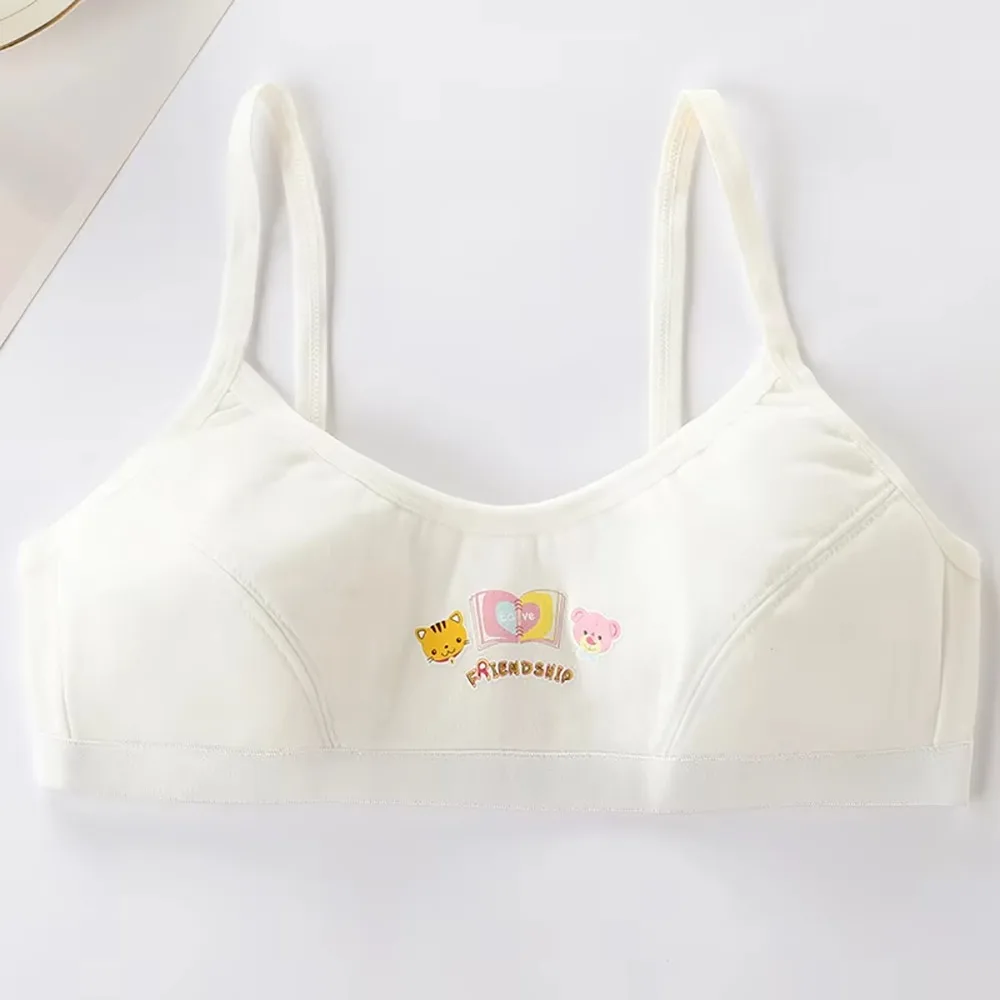 1Pcs New Cotton Teenage Bra Breathable Comfortable Bra for Girls Sweat Absorbent Traditional Style Girl Development Bra Tops