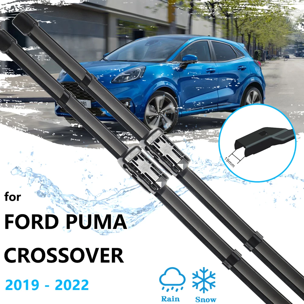 For Ford Puma Crossover 2019 2020 2021 2022 Rubber Strip Refill Front Rear Wiper Blades Window Washers Car Brushes Accessories