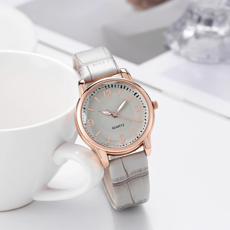 

2023 new product launch simple luminous needle belt watch girl gift watch