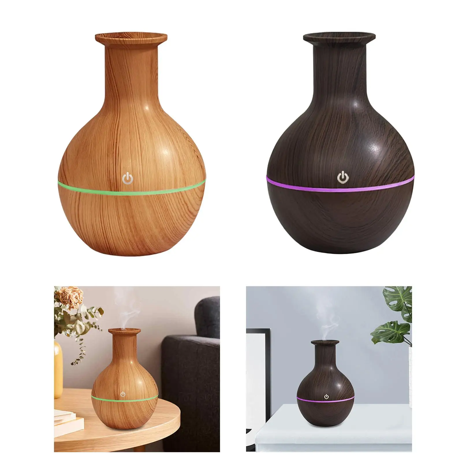 Персональный портативный USB бесшумный деревянный прохладный увлажнитель тумана 130 мл настольный диффузор