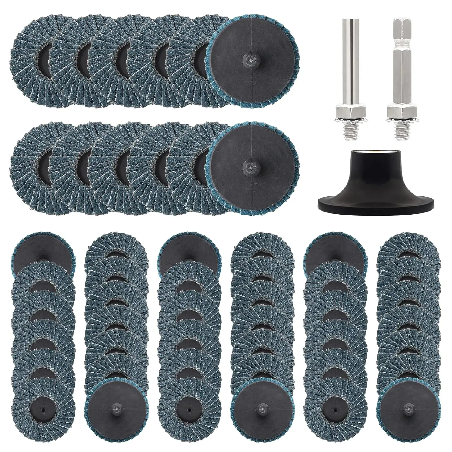 

Набор из 48 шлифовальных дисков 2 дюйма, зернистость 40, с держателем, для полировки, удаления заусенцев, ржавчины и краски