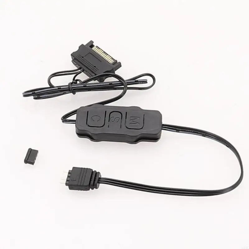 Cable conexión RGBS múltiple ventilador múltiple U55C con alimentación SATAS para cable ventilador 3pin 4pin RGBS