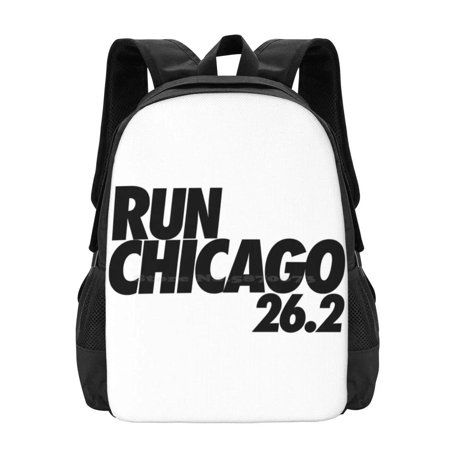 Run Chicago 26.2 School Bag Big Capacity Backpack Laptop Running Marathon 26 2 Chicago