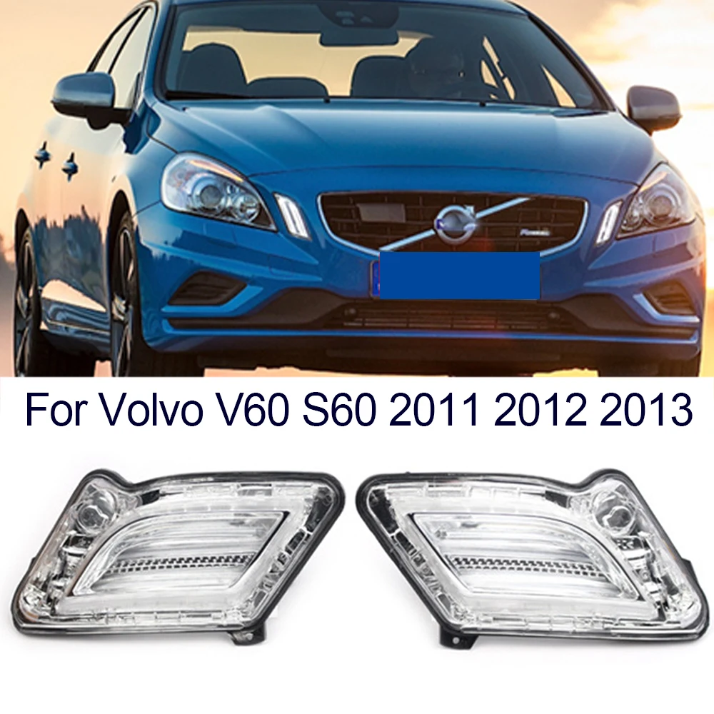 

LED Fog Light DRL For Volvo V60 S60 2011 2012 2013 Car Accessories Front Side Fender Corner Light Signal Daytime Running Lamp