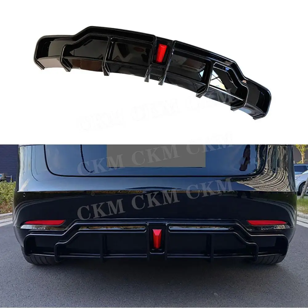 

Rear Bumper Diffuser Lip Accessories ABS Rear Chin Lip Spoiler Guard Plate Gloss Black For Tesla Model 3 2017+