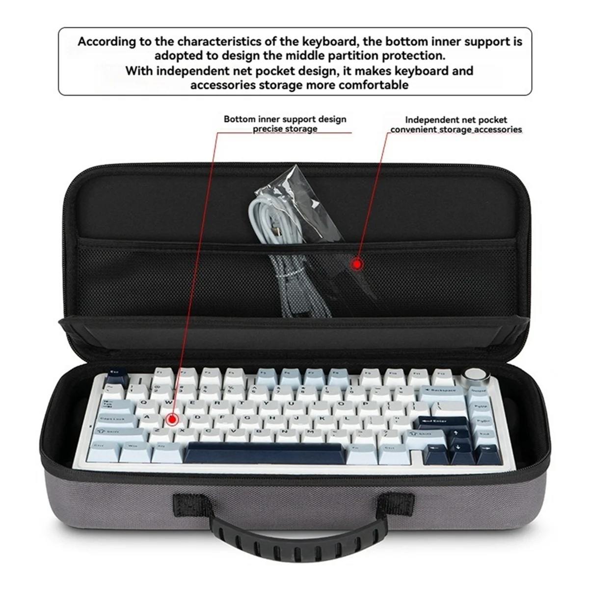 ATP-Hard EVA Case for Extreme AULA F75 Gaming Mechanical Keyboard Storage Bag for GPRO X TKL Carrying Case